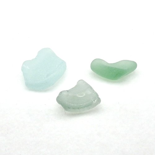 Real Sea Glass Pieces Unique Shapes Heart Bottleneck Collectible Beach Display