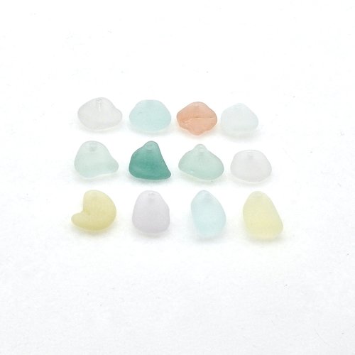 natural ocean glass drop beads