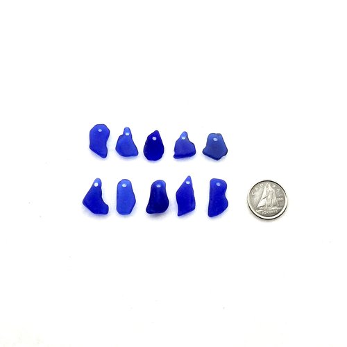drilled sea glass drop beads