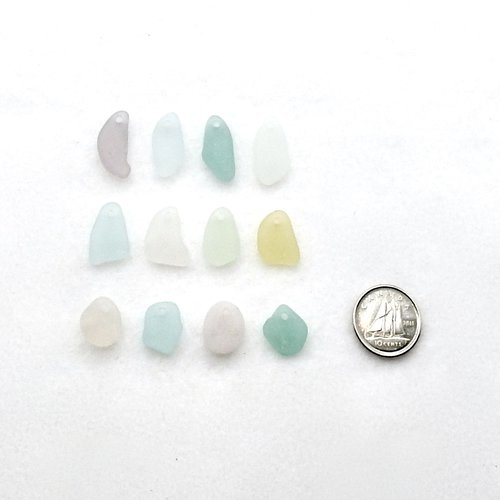 Pastel Sea Glass Beads for Jewelry Making Charms Craft Supply