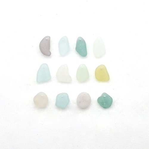 Pastel Sea Glass Beads for Jewelry Making Charms Craft Supply