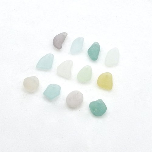 Pastel Sea Glass Beads for Jewelry Making Charms Craft Supply