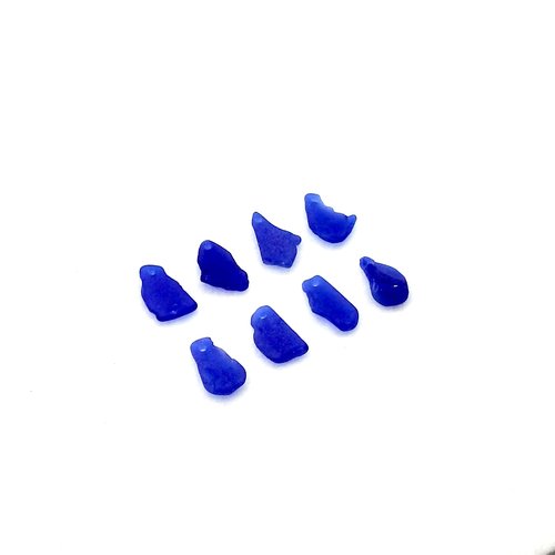 cobalt blue beach glass beads
