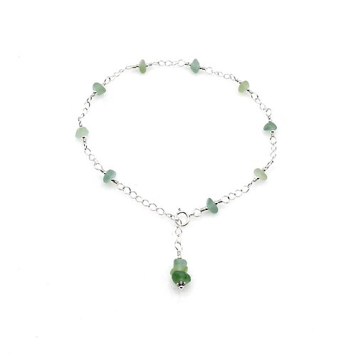 sea glass anklet for women