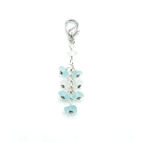 sea glass clip on purse charm