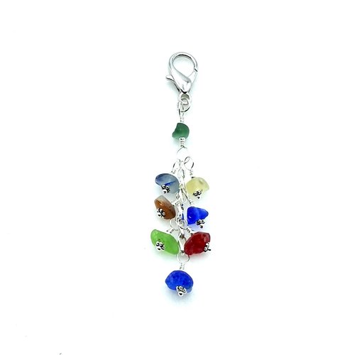 sea glass clip on dangle