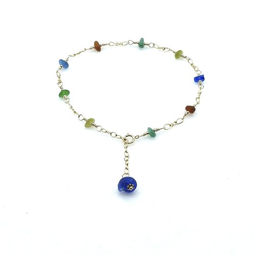 multi color beaded ankle bracelet
