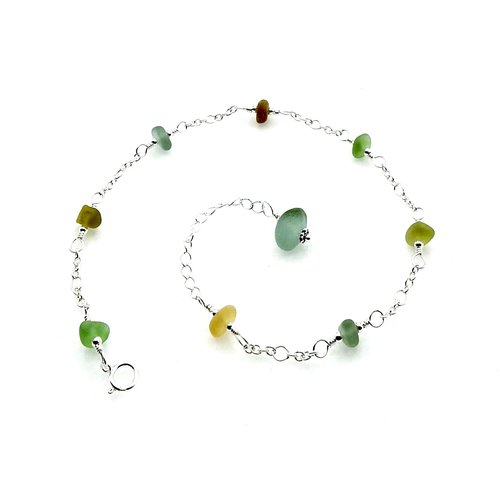 sea glass anklet for women