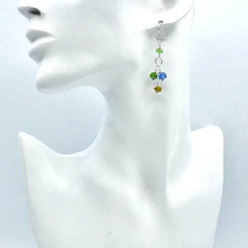 cluster style with sterling silver fish hook ear wires