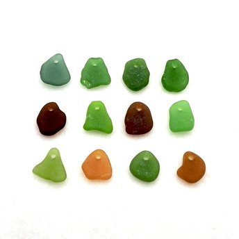 Sea Glass Beads, Top Drilled Beach Themed Jewelry Making Supplies
