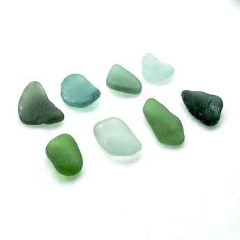 curved sea glass pieces