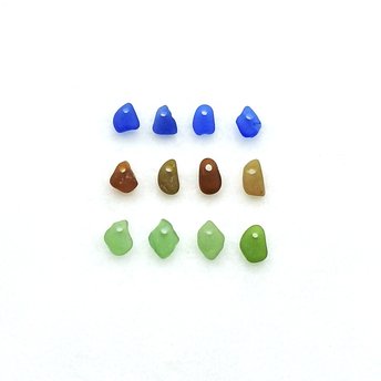 tiny sea glass charms 5/16" in length