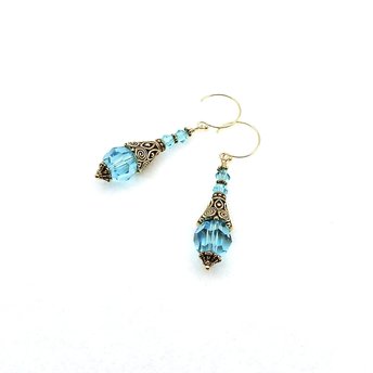 turquoise blue crystal earrings for women