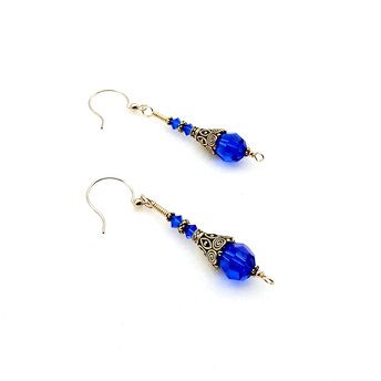 dark blue crystal earrings