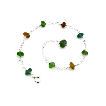 sea glass anklet for women