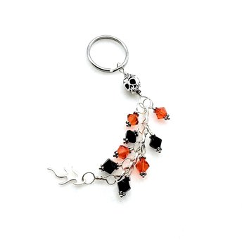 Swarovski Elements skull keychain