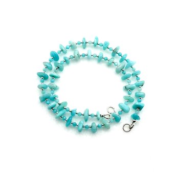 Wrap Around Bracelet Light Blue Green Amazonite Gemstone Jewelry Handmade Gifts