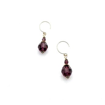 Swarovski Elements amethyst purple crystal earrings