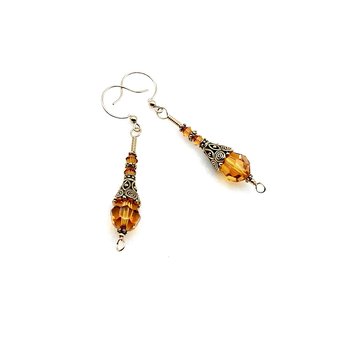orange crystal earrings