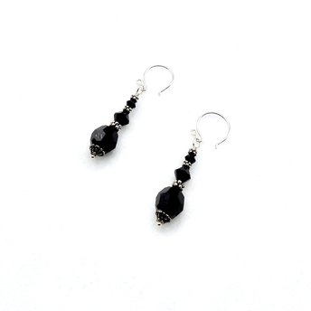 black crystal earrings