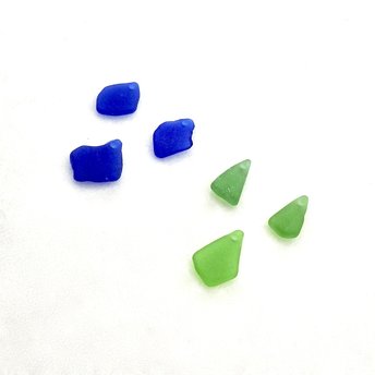 Drilled Sea Glass Beads for Jewelry Making Charms for Earrings and Necklace Pendant