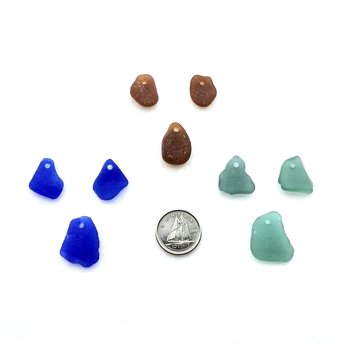 Jewelry Charms for Sale Beach Glass Earring Pairs Necklace Pendant Top Drilled Sea Beads 