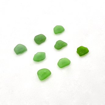 green sea glass buttons