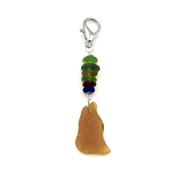 sea glass zipper pull