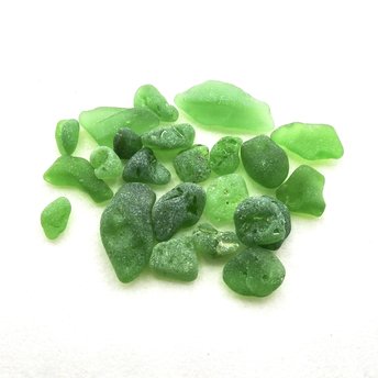 Green Bonfire Sea Glass Pieces Natural Campfire Beach Glass Melted Unusual Nuggets for Collection Display