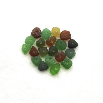 Center Drilled Sea Glass Beads, Real Beach Glass with Holes for Jewelry Making