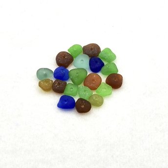 Genuine Sea Glass Beads Real Beach Nuggets Center Drilled Hole for Jewelry Making Unique Craft Supply