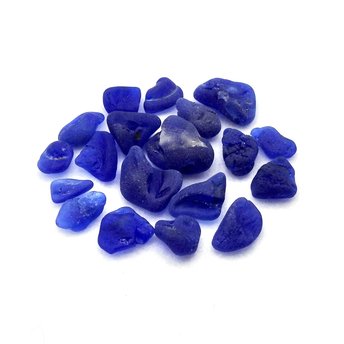 Bonfire Sea Glass Cobalt Blue Campfire Melted Beach Glass Collection or Display Authentic Surf Tumbled