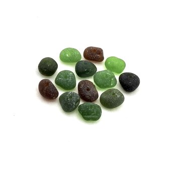 Large 2mm Hole Sea Glass Beads for Jewelry Making, Center Drilled Beach Themed Craft Supply
