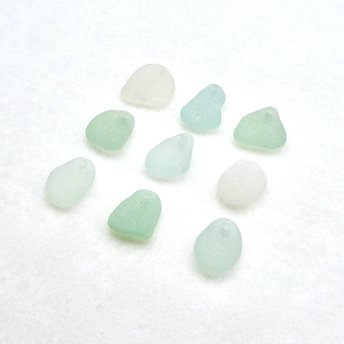Genuine Sea Glass Pendants, Top Drilled Light Pastel Beach Charms for Jewelry Making