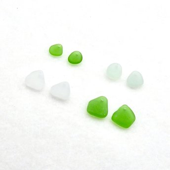 Unusual Earring Charms Drilled Sea Glass Beads for Jewelry Making Beach Themed Craft Supply