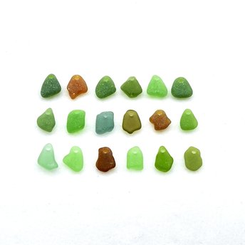Tiny Sea Glass Charms Canada Authentic Unusual Beach Beads Top Drilled for Jewelry Making 