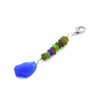 sea glass zipper pull charm