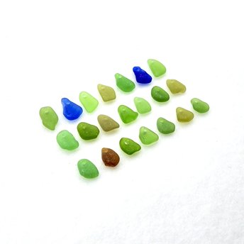Tiny Sea Glass Beads for Jewelry Making Top Drilled Hole Sew on Charms Multi Color Pendants for Crafts