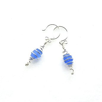 cornflower blue drop earrings 