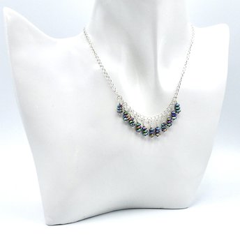 rainbow hematite fringe necklace