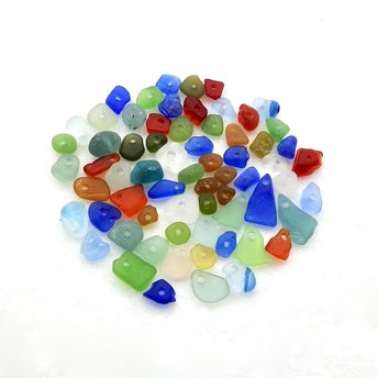 Rough Tiny Real Sea Glass Beads Charms Some Rare Colors for Jewelry Making Crafts Red Cobalt Blue