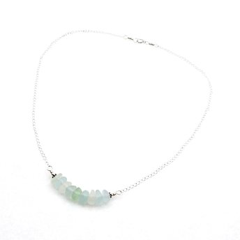 Sea Glass Jewelry Light Pastel Color Beach Glass Necklace 18 Inch Handmade Original Gift Ideas