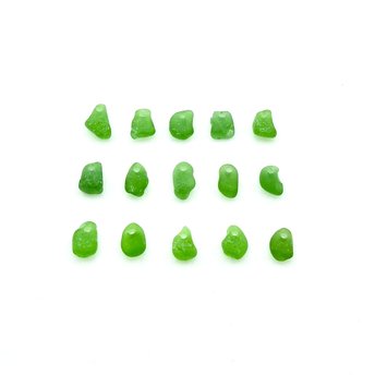 green sea glass beads