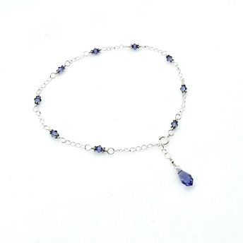 purple crystal anklet for women