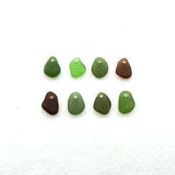 Drilled Sea Glass Beads Top Hole Beach Charms for Jewelry Making Summer Craft Supply