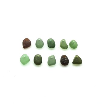 Sea Glass Charms Small Mixed Color Top Drilled Hole for Jewelry Sew on Fringe Beach Craft Beads 