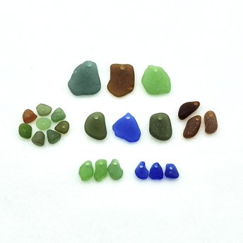 Sea Glass Mix Beads Charms Pendants for Jewelry Making Drilled Real Beach Craft Supply 