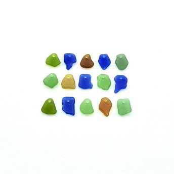 Real Sea Glass Charms for Jewelry Making Beach Crafts Cobalt Blue Green Brown