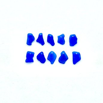 Sea Glass Pendants and Charms Cobalt Cornflower Blue Unusual Shapes Beach Craft Supply