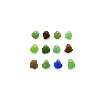 Assorted Drilled Seaglass Charms Top Hole Cool Beads for Jewelry Unique Nature Made Craft Supply